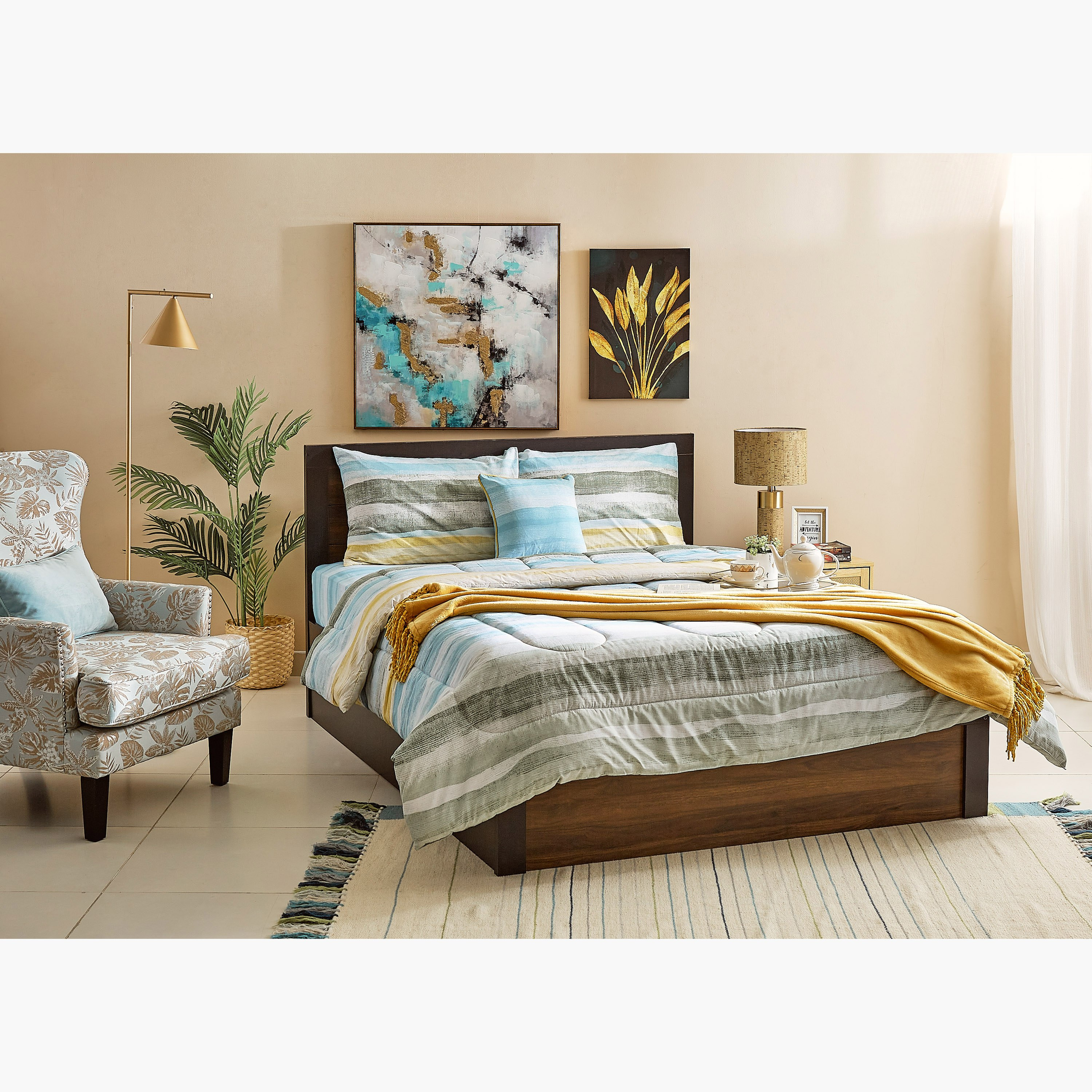 Palette Printed Cotton Twin 5-Piece BIAB Comforter Set - 160x220 cm-hbxhomeware-bedding-bedinabag-image-11