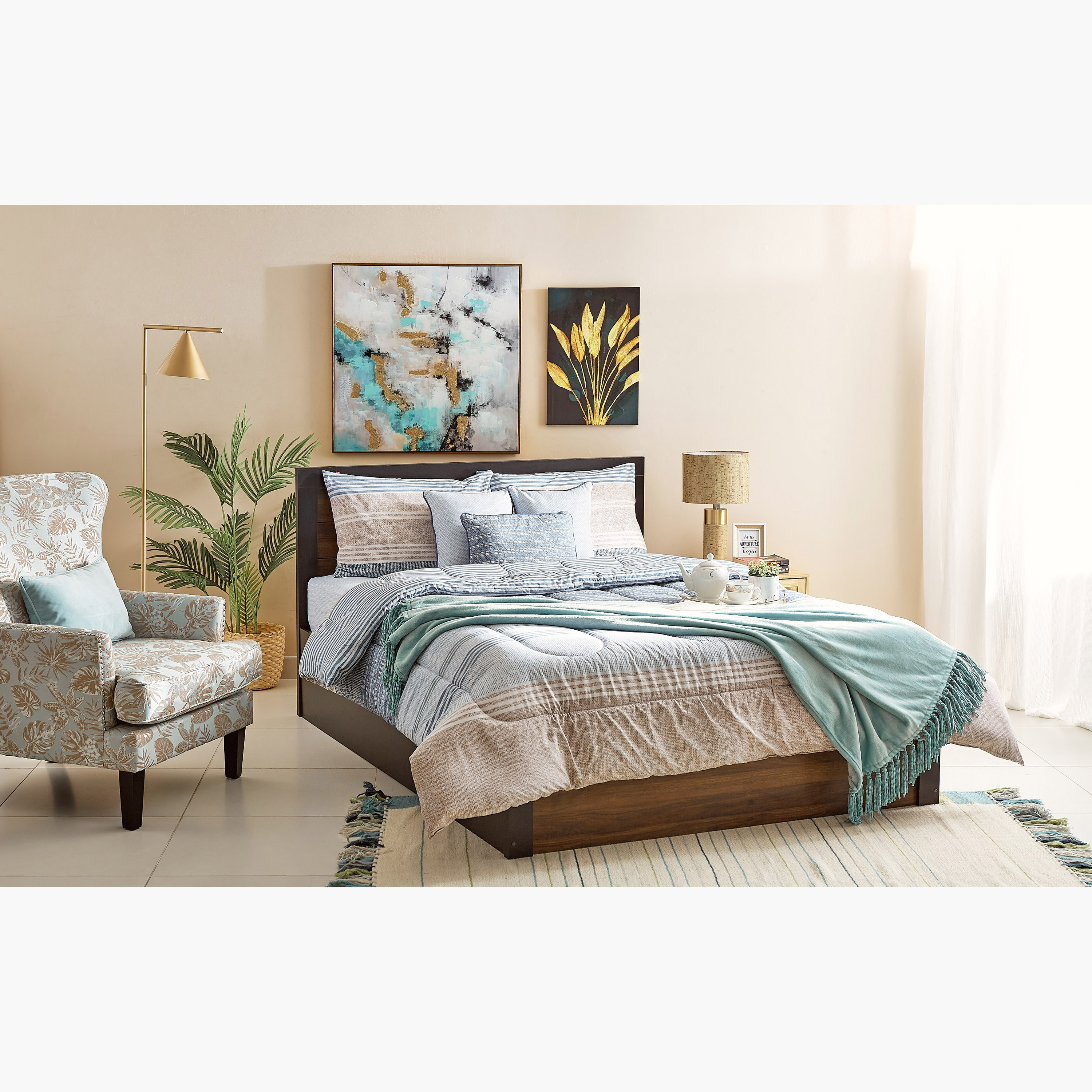 طقم لحاف كينج قطن 7 قطع بطبعات من لين بلو - 220x240 سم-PROMO_HB_AE_B1G1_250925-image-11