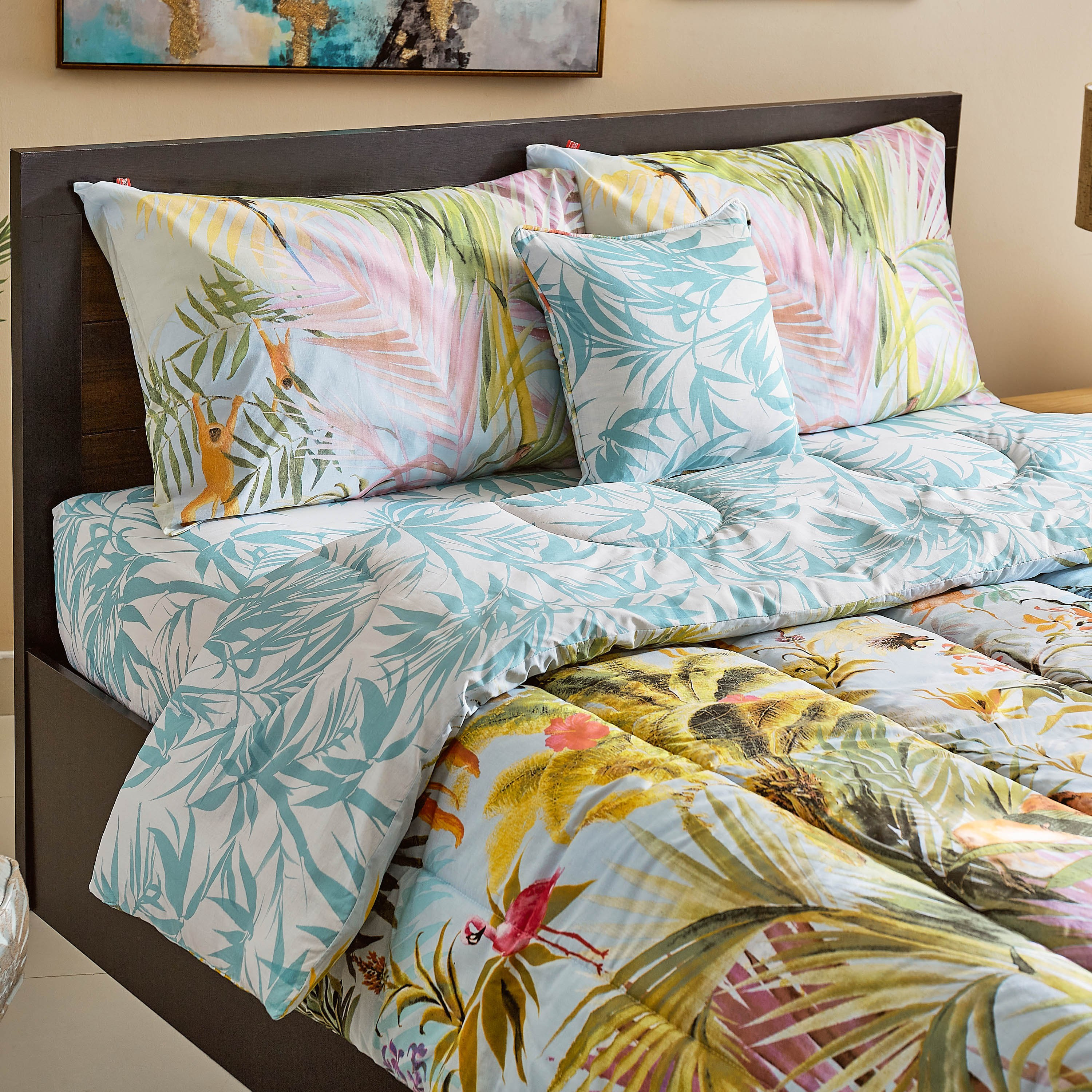 طقم لحاف مزدوج قطن بطبعات 5 قطع من بارادايس لوس - 160x220 سم-hbxhomeware-hbxdecorandfurnishings-image-3