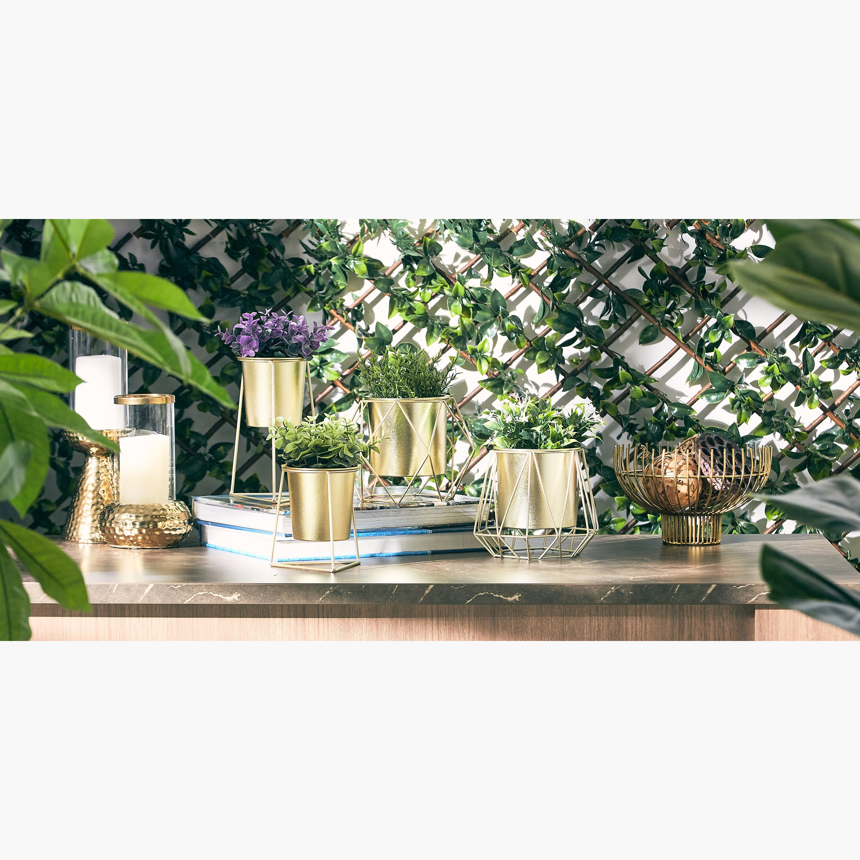 حامل إناء زرع معدني مع وعاء مطلي من ليام - 15x13x17سم-hbxhomeware-hbxdecorandfurnishings-image-4