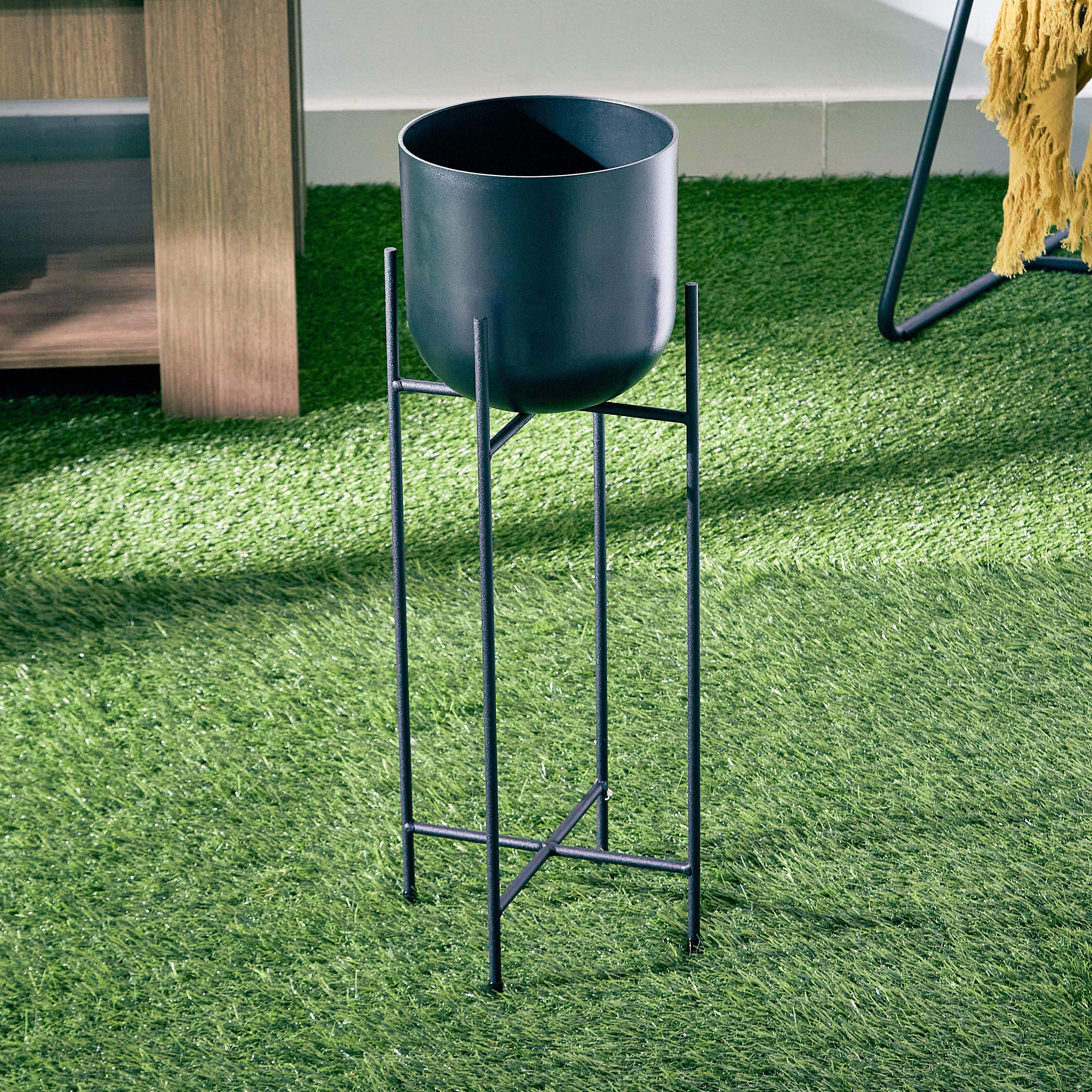 Liam Metal Planter Stand with Pot - 18x18x58 cm-hbxhomeware-hbxdecorandfurnishings-image-1