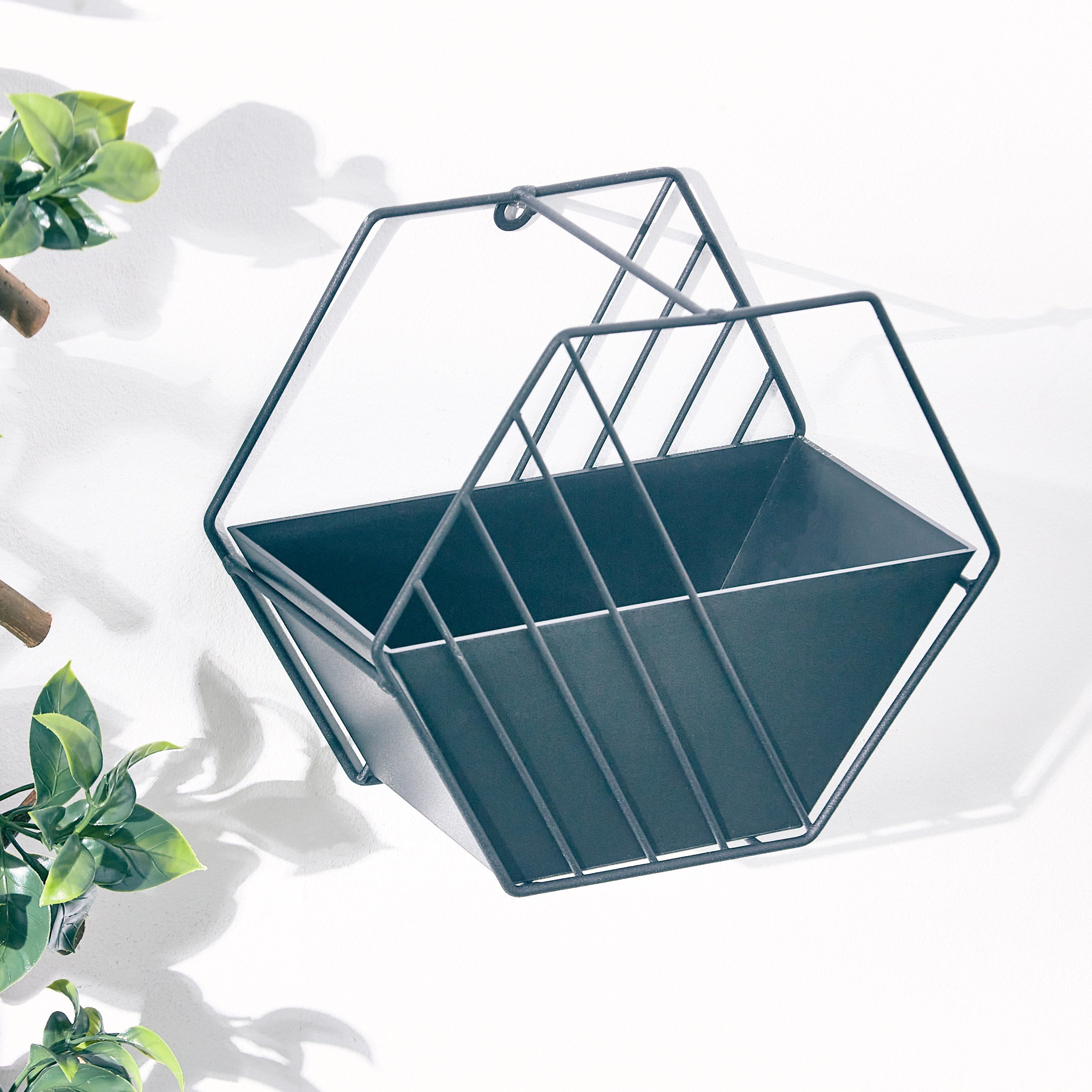 Liam Wall Hanging Metal Planter with Pot - 23x13x20 cm-PROMO_HB_AE_B1G1_250925-image-1