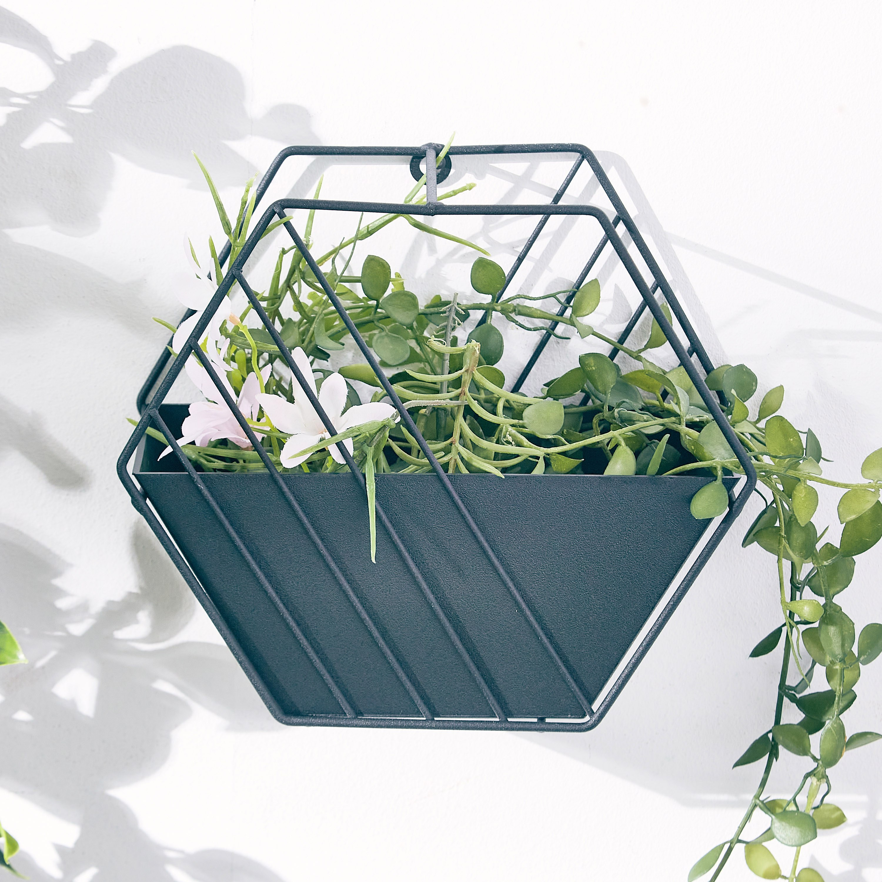 Liam Wall Hanging Metal Planter with Pot - 23x13x20 cm-PROMO_HB_AE_B1G1_250925-image-2
