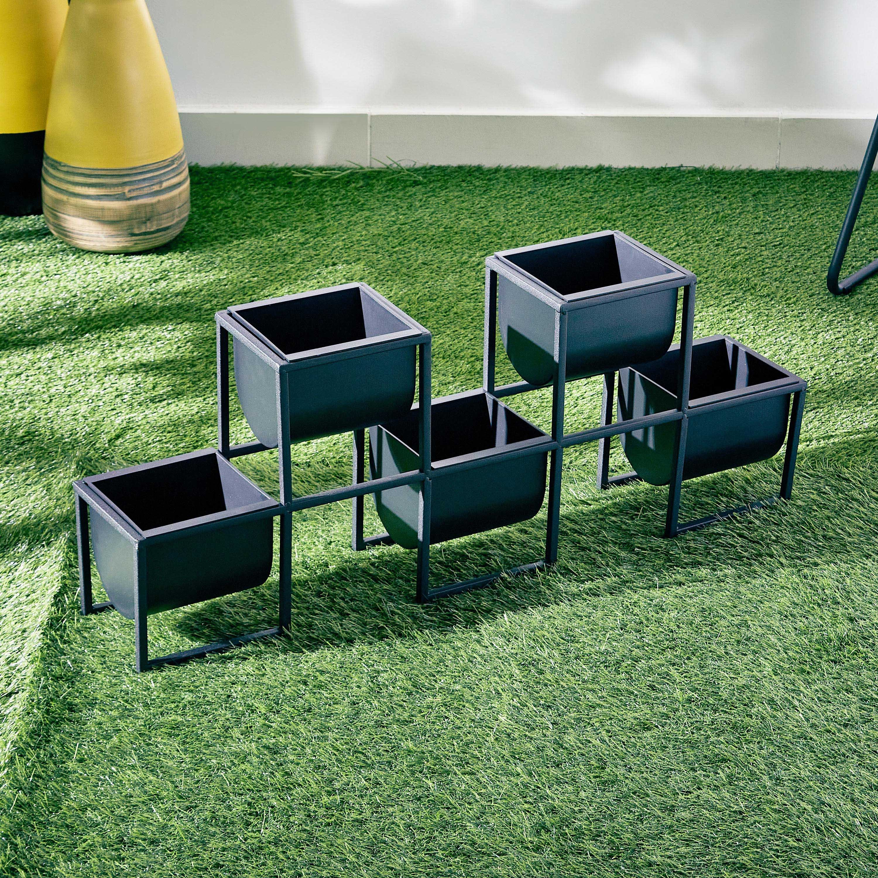 Liam Metal Planter Stand with 5 Pots - 82x15x32 cm-hbxhomeware-hbxdecorandfurnishings-image-1