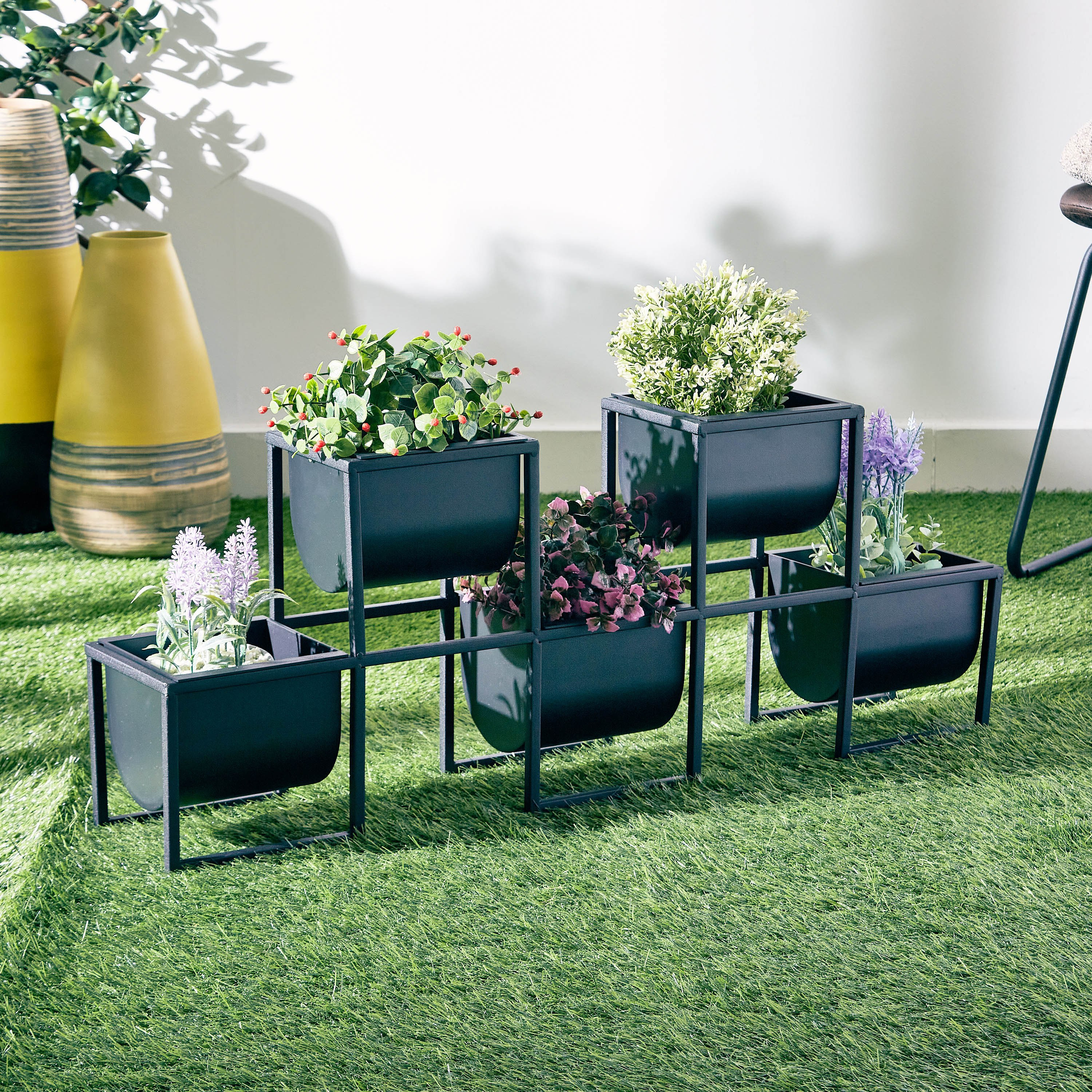 Liam Metal Planter Stand with 5 Pots - 82x15x32 cm-hbxhomeware-hbxdecorandfurnishings-image-2