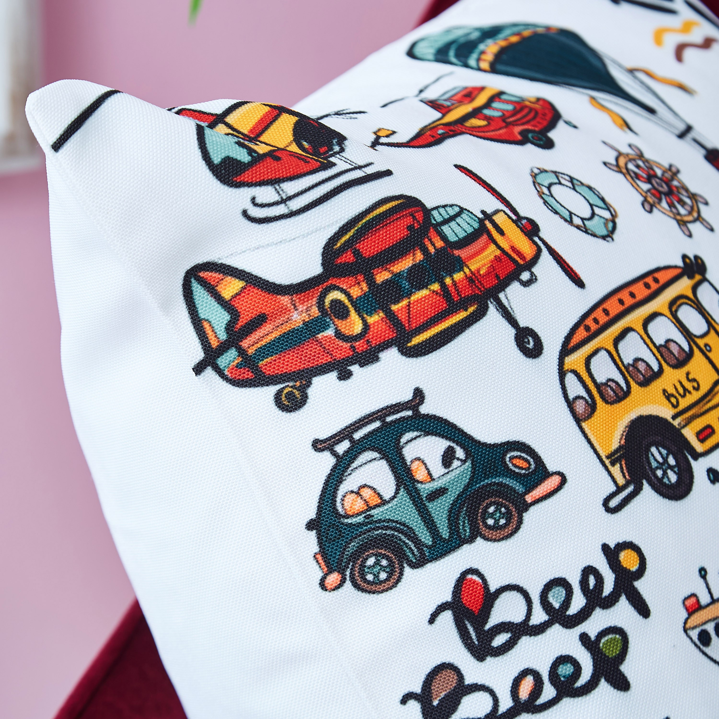 Dalby Transport Printed Cushion Cover - 40x40 cm-hbxhomeware-hbxkidsandyouth-image-2