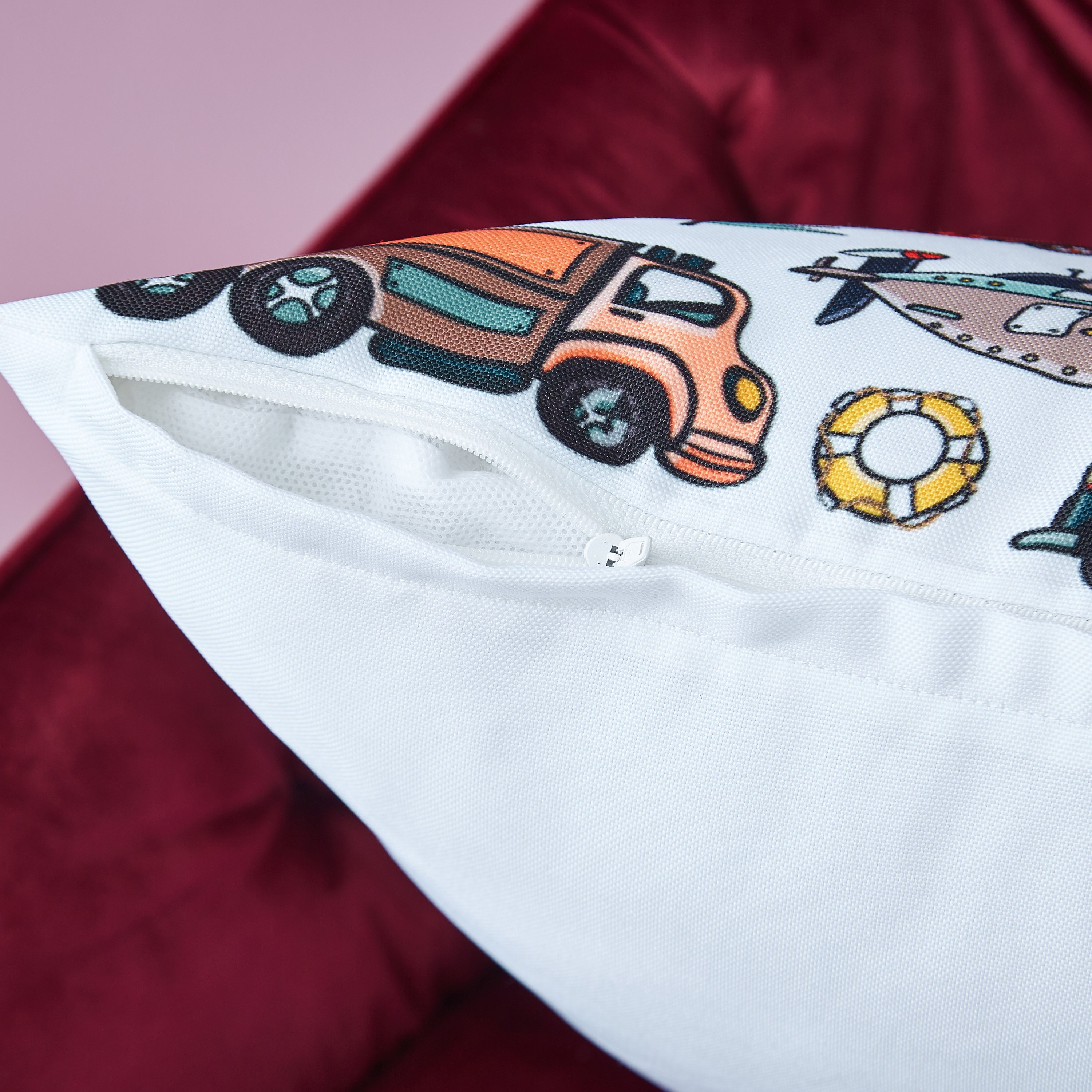 Dalby Transport Printed Cushion Cover - 40x40 cm-hbxhomeware-hbxkidsandyouth-image-3