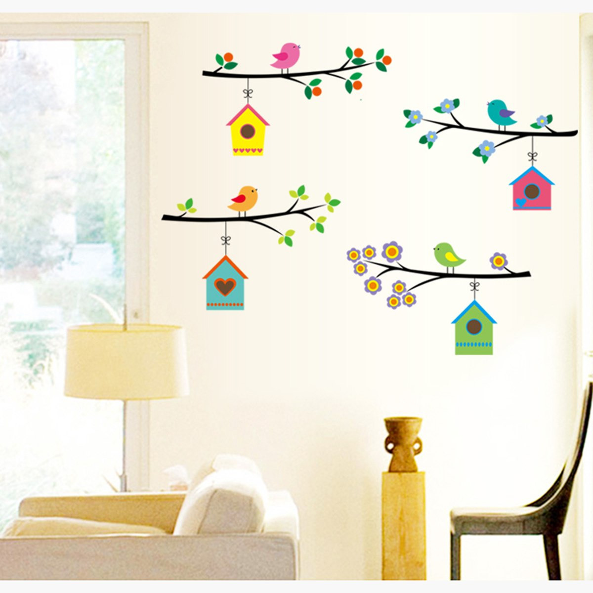 ملصقات قابلة لإعادة الاستخدام بتصميم عش طائر من راريتي - 50x70 سم-hbxhomeware-hbxkidsandyouth-image-1