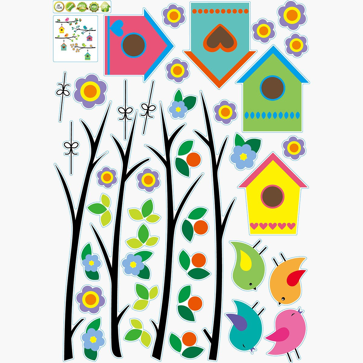 ملصقات قابلة لإعادة الاستخدام بتصميم عش طائر من راريتي - 50x70 سم-hbxhomeware-hbxkidsandyouth-image-2