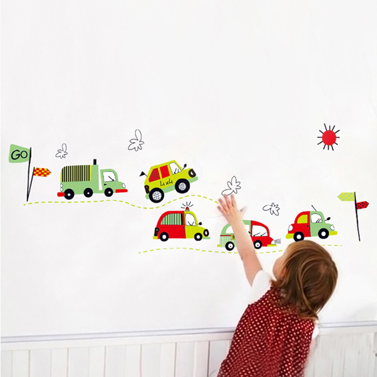 ملصقات قابلة لإعادة الاستخدام بتصميم عجلات من راريتي - 50x70 سم-hbxhomeware-hbxkidsandyouth-image-1