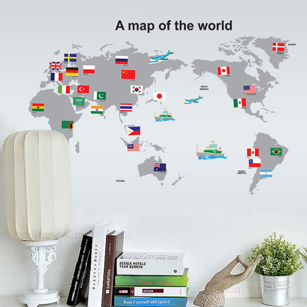 ملصقات قابلة لإعادة الاستخدام بتصميم خريطة العالم من راريتي - 50x70 سم-hbxhomeware-hbxkidsandyouth-image-1