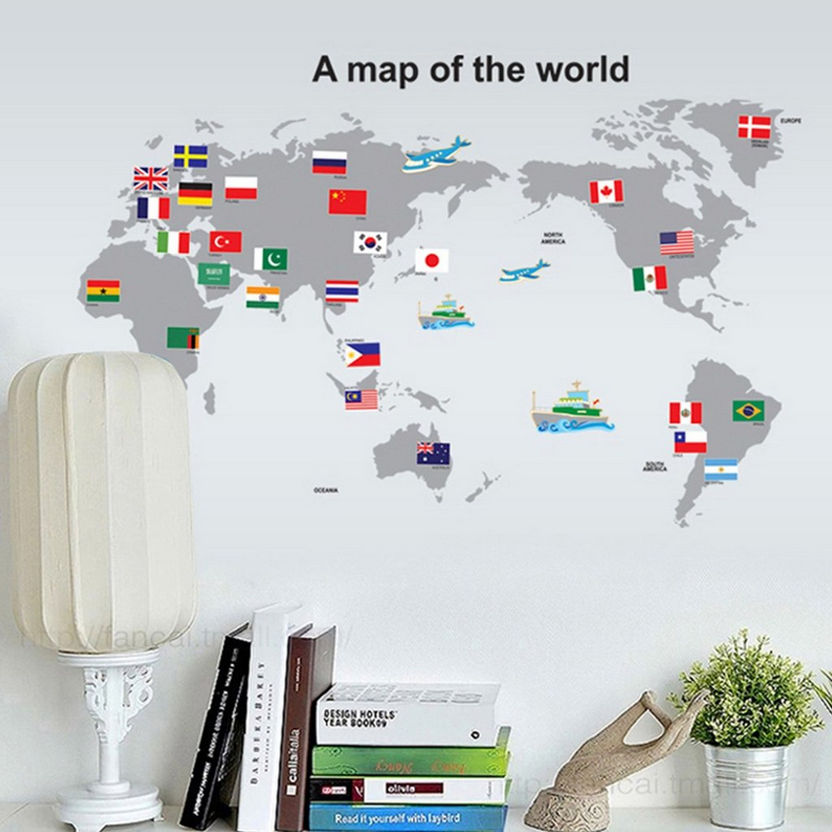 Rarity World Map Reusable Stickers - 50x70 cm-Wall Stickers-image-0