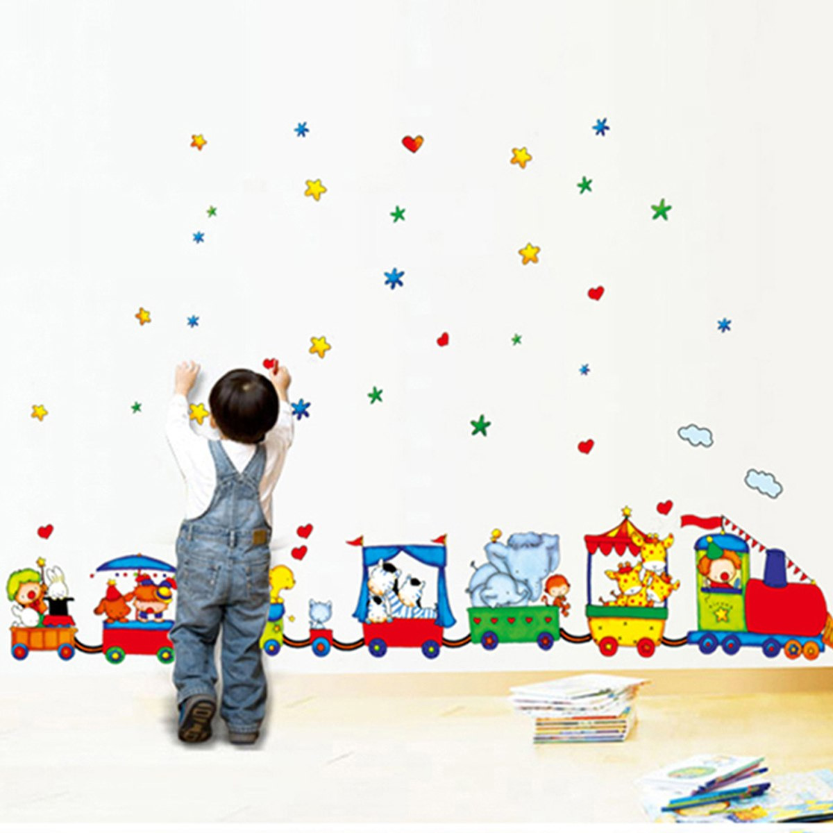 ملصقات قابلة لإعادة الاستخدام بتصميم قطار من راريتي - 60x90 سم-hbxhomeware-hbxkidsandyouth-image-1