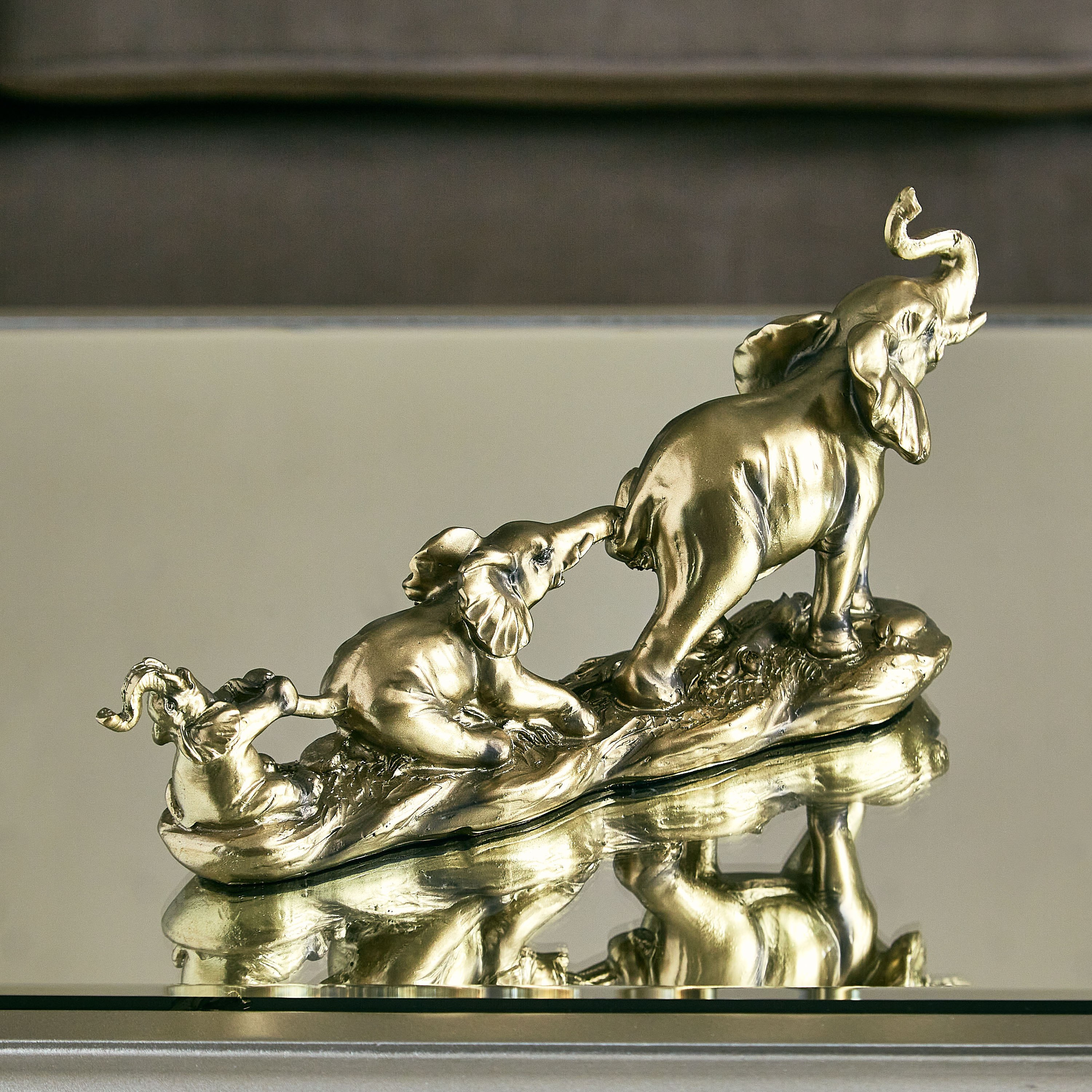 تمثال فيلة تلعب بولي ريزين من ميرايا - 28x6.3x13 سم-hbxhomeware-homedecor-figurinesandornaments-image-2
