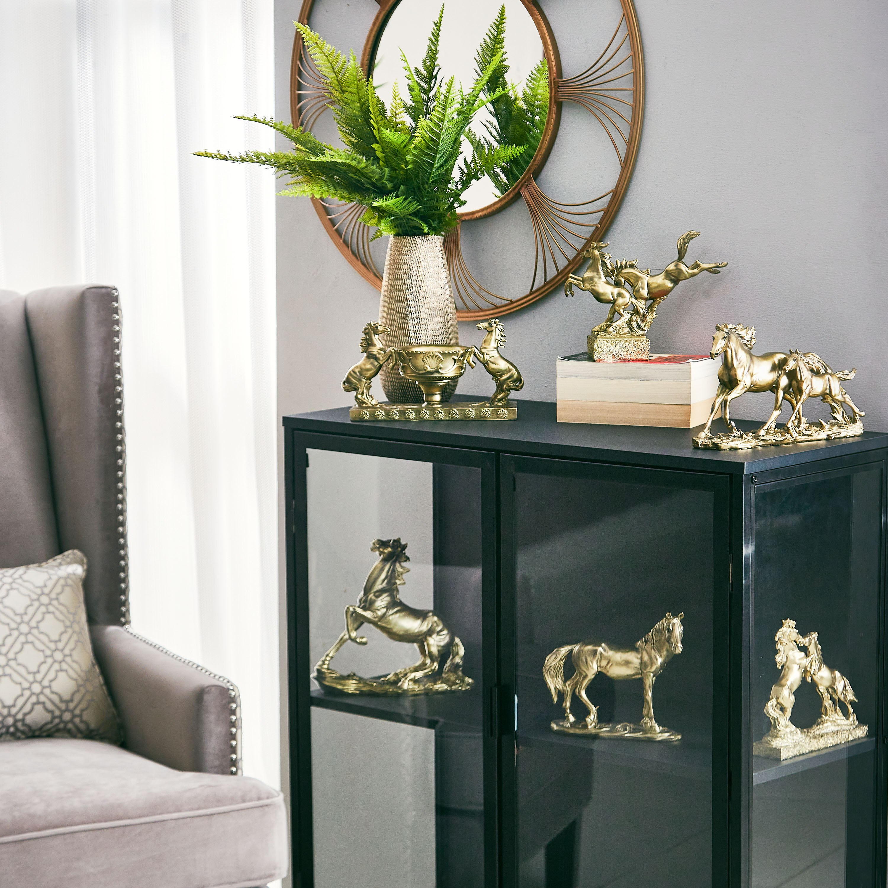 تمثال بوليريسين بشكل حصان ثابت من ميرايا- 21x8.2x18.2 سم-hbxhomeware-homedecor-figurinesandornaments-image-4