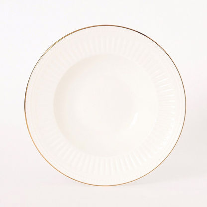 Embossed Gold Line Soup Plate - 22 cms