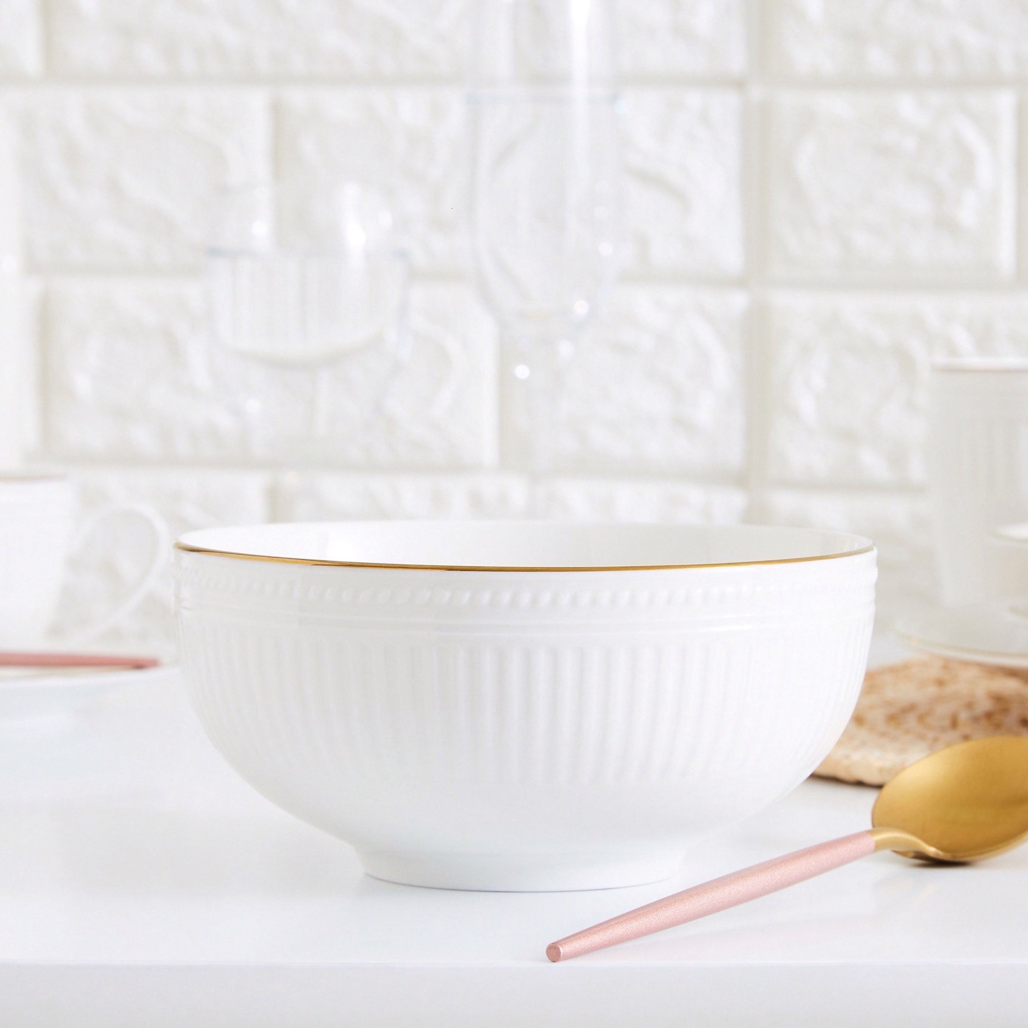 وعاء منقوش بخط ذهبي - 16 سم-hbxdecorandfurnishings-tabletop-crockery-image-1