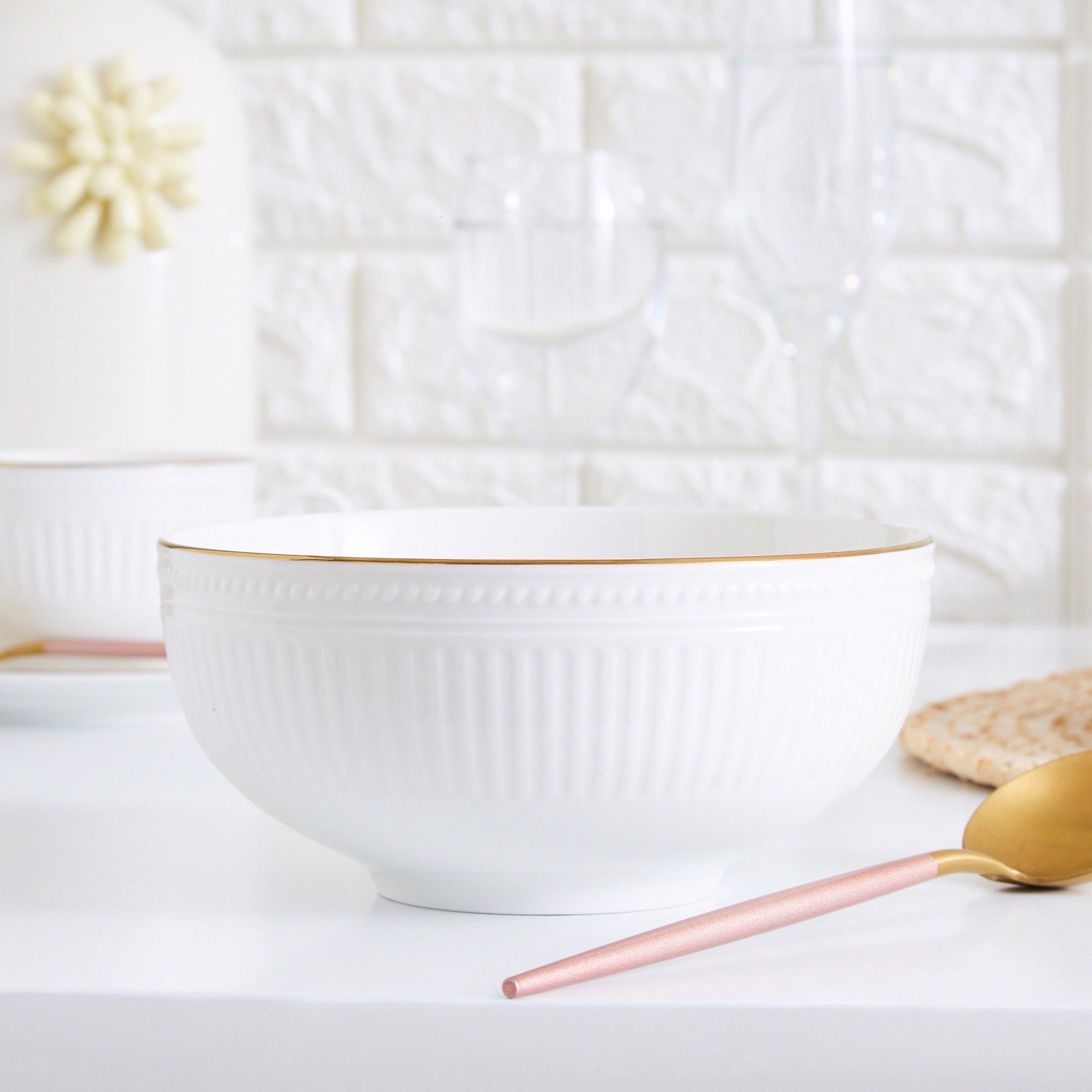 وعاء منقوش بخط ذهبي - 16 سم-hbxdecorandfurnishings-tabletop-crockery-image-2