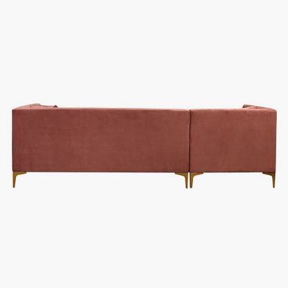 Blaise Left Facing Corner Velvet Sofa with 2 Cushions