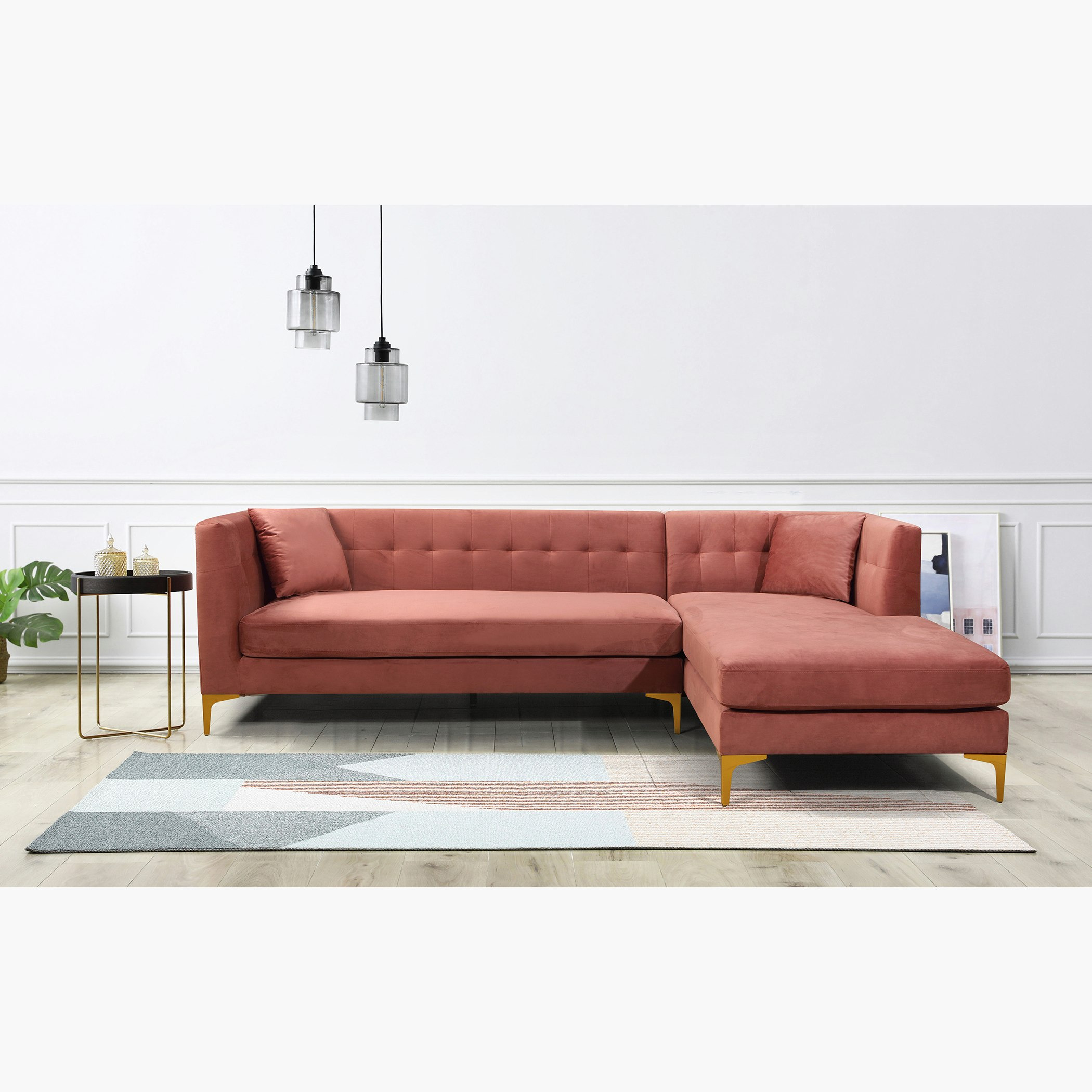 Blaise 5-Seater Right Corner Velvet Sofa with 2 Cushions-hbxlivingroom-sofasandarmchairs-sofas-image-1