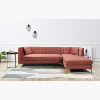Blaise 5-Seater Right Corner Velvet Sofa with 2 Cushions