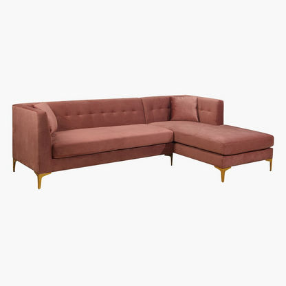 Blaise 5-Seater Right Corner Velvet Sofa with 2 Cushions
