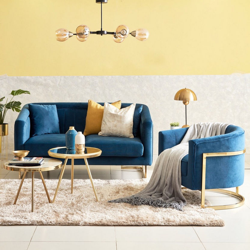 Adeline 2-Seater Velvet Sofa with 2 Cushions-Sofas-image-5