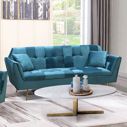 Malone 3-Seater Velvet Sofa with 2 Cushions
