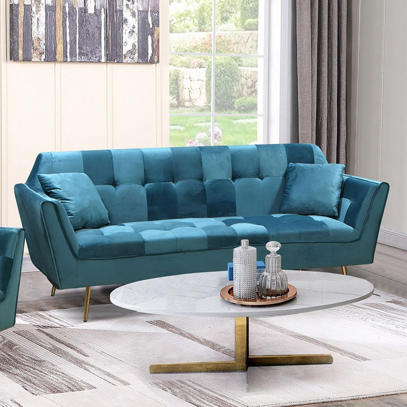 Malone 3-Seater Velvet Sofa with 2 Cushions-Sofas-image-0