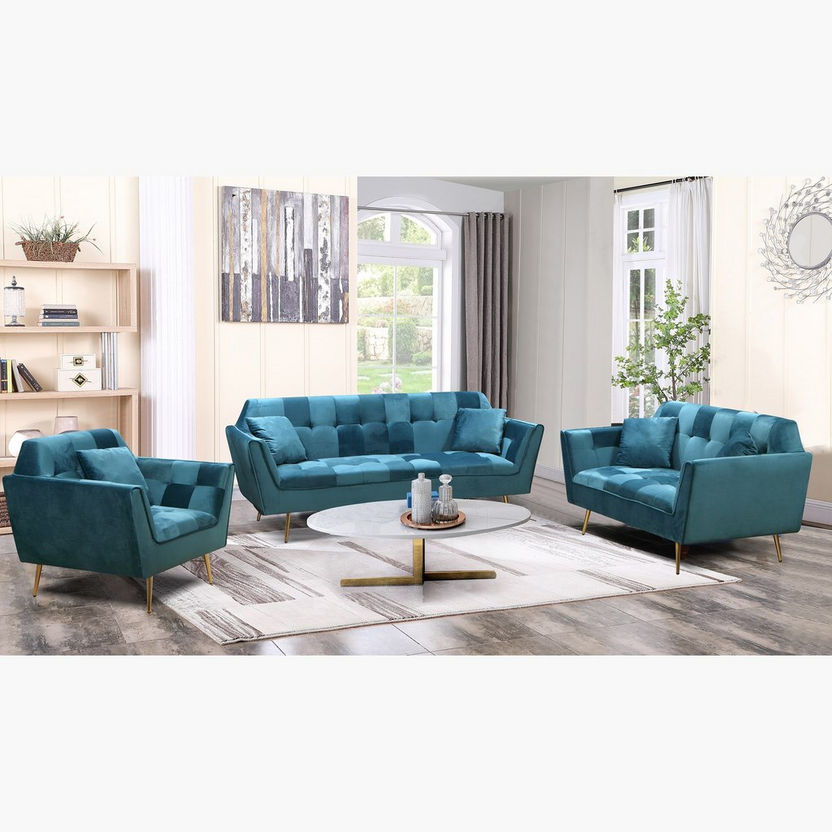 Malone 3-Seater Velvet Sofa with 2 Cushions-Sofas-image-5