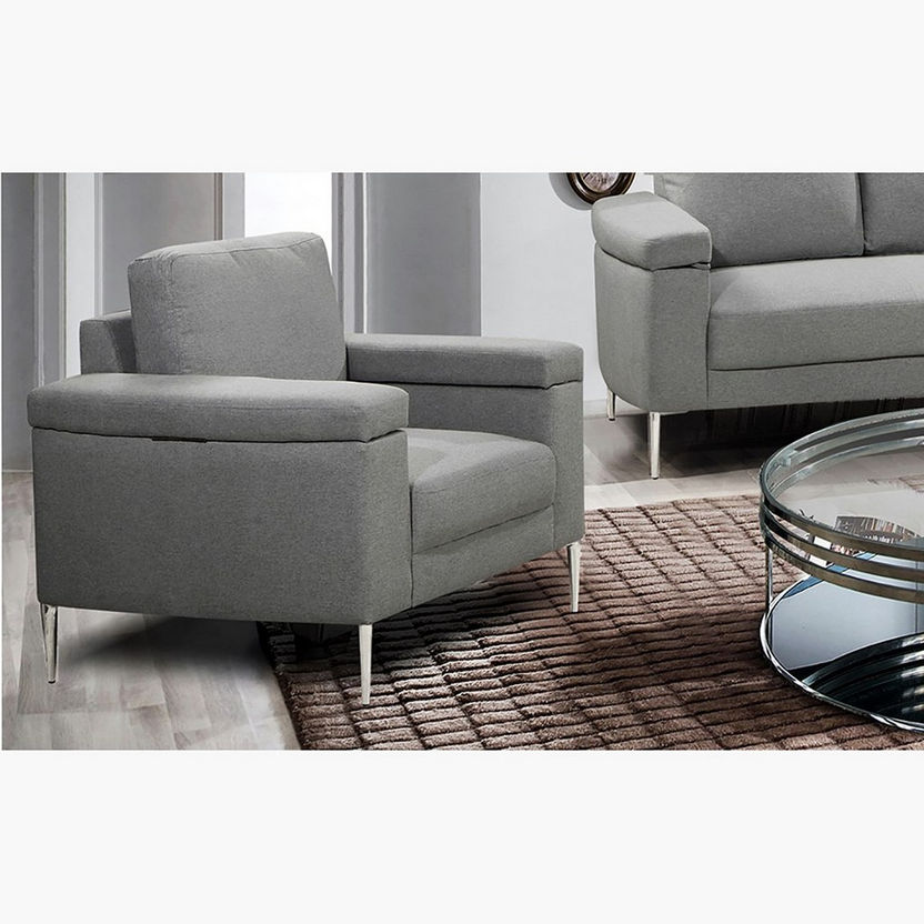 Aria 1-Seater Fabric Sofa with Arm Storage-Armchairs-image-0