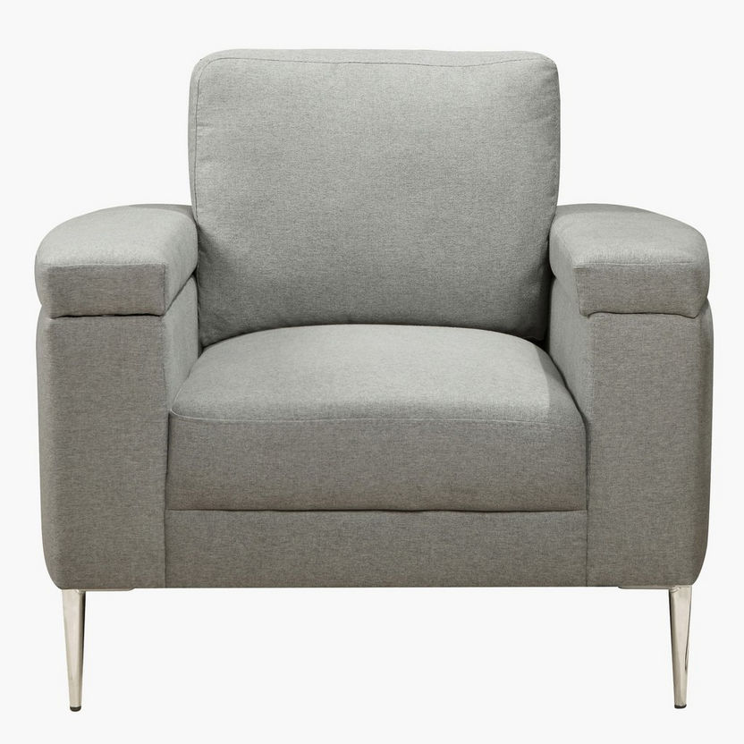 Aria 1-Seater Fabric Sofa with Arm Storage-Armchairs-image-2