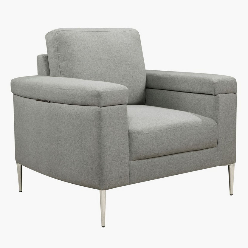 Aria 1-Seater Fabric Sofa with Arm Storage-Armchairs-image-3