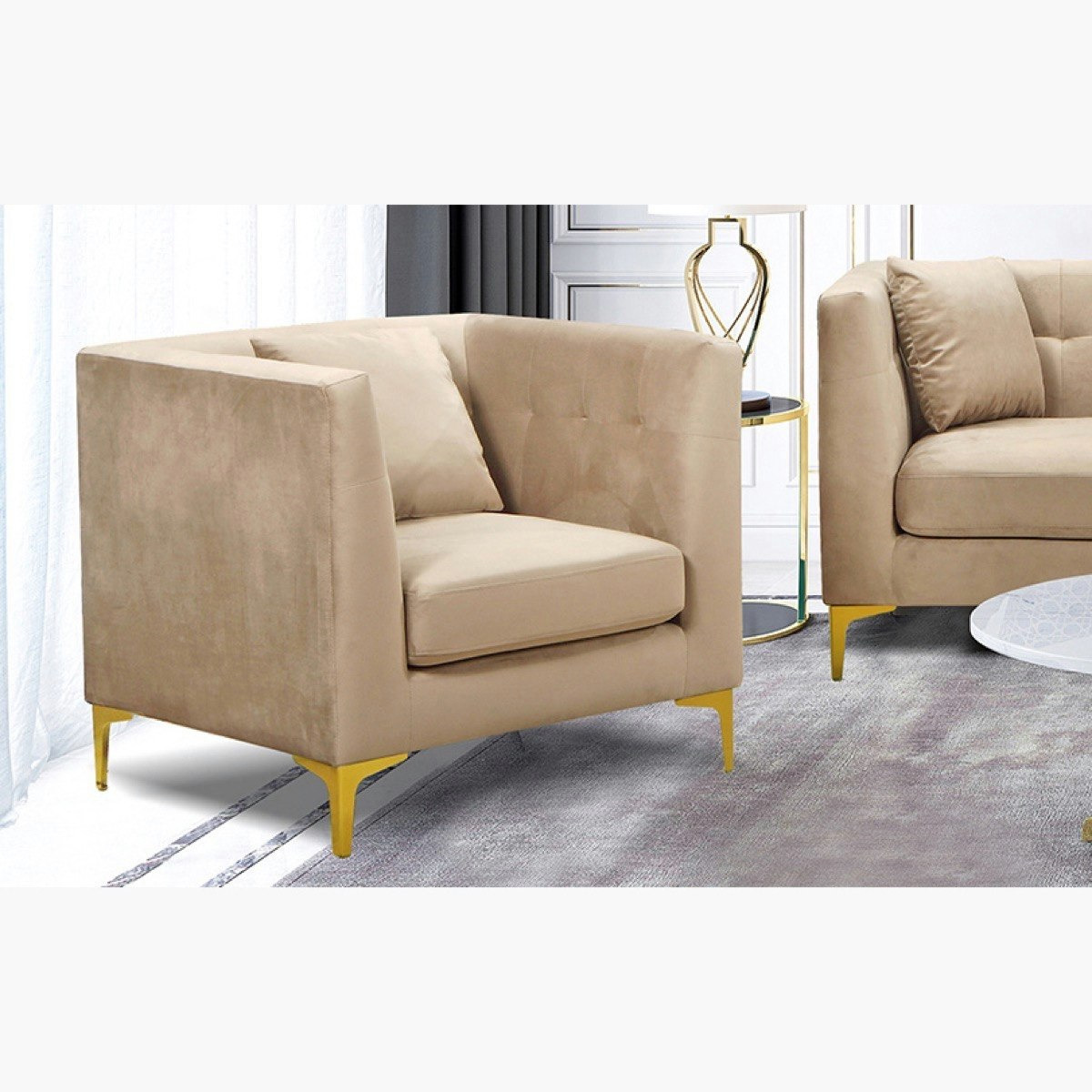 كنبة مخمليّة مقعد واحد مع وسادة من بليز-hbxlivingroom-sofasandarmchairs-sofas-image-1