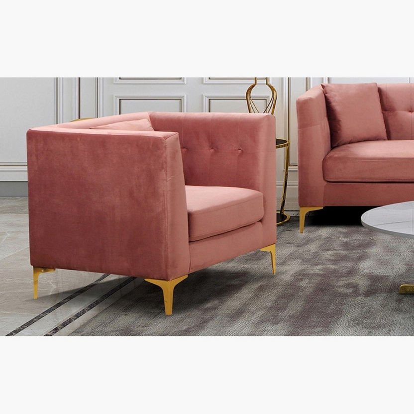 Blaise 1-Seater Velvet Sofa with Cushion-Sofas-image-0