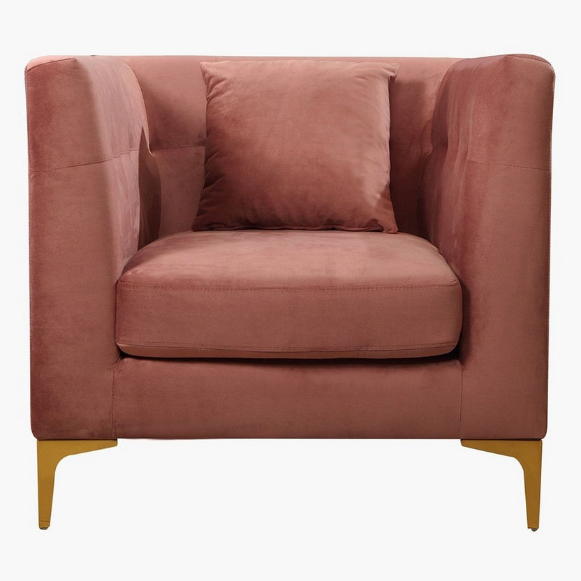 Blaise 1-Seater Velvet Sofa with Cushion-Sofas-image-1
