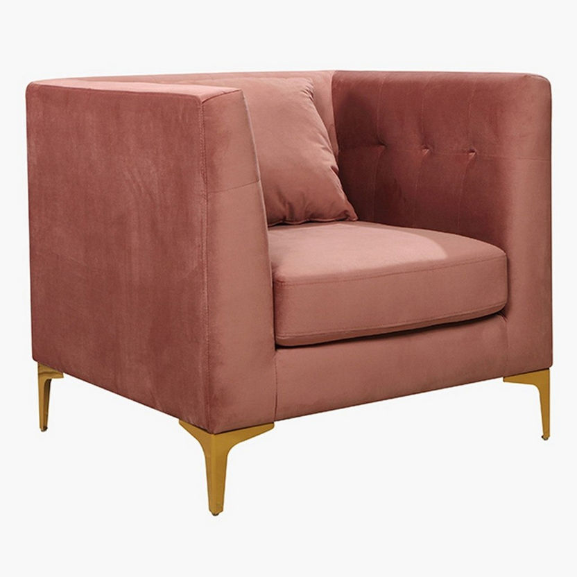 Blaise 1-Seater Velvet Sofa with Cushion-Sofas-image-2