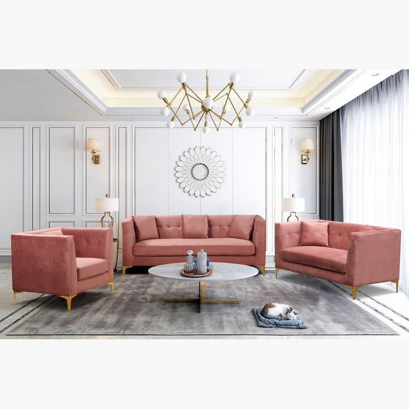 Blaise 1-Seater Velvet Sofa with Cushion-Sofas-image-7