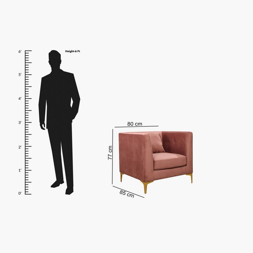 Blaise 1-Seater Velvet Sofa with Cushion-Sofas-image-8