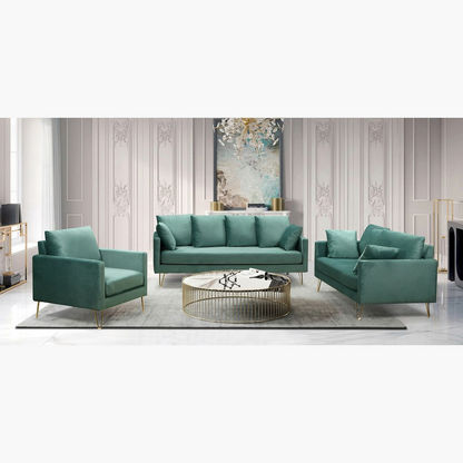 Nilton 3-Seater Velvet Sofa with 2 Cushions