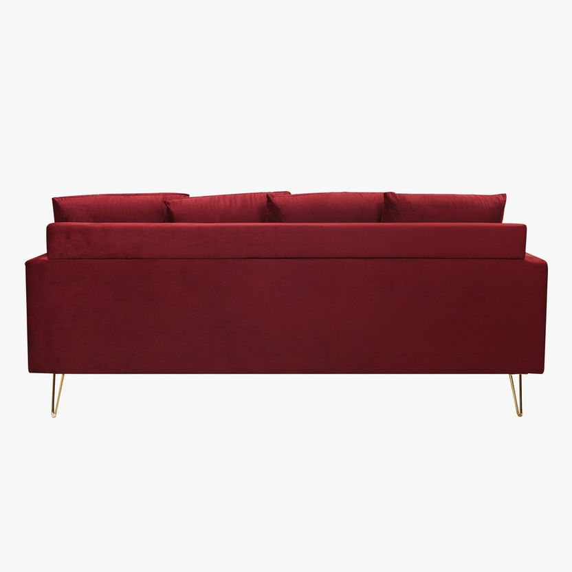 Nilton 3-Seater Velvet Sofa with 2 Cushions-Sofas-image-3