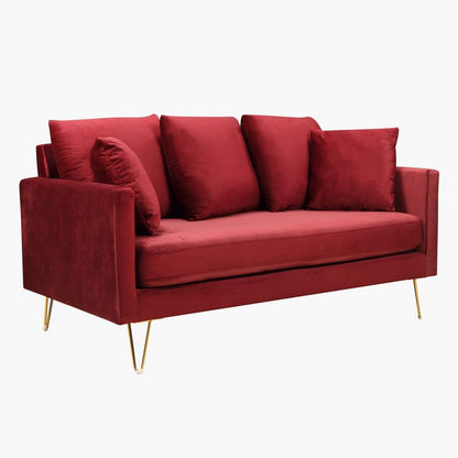 Nilton 2-Seater Velvet Sofa with 2 Cushions