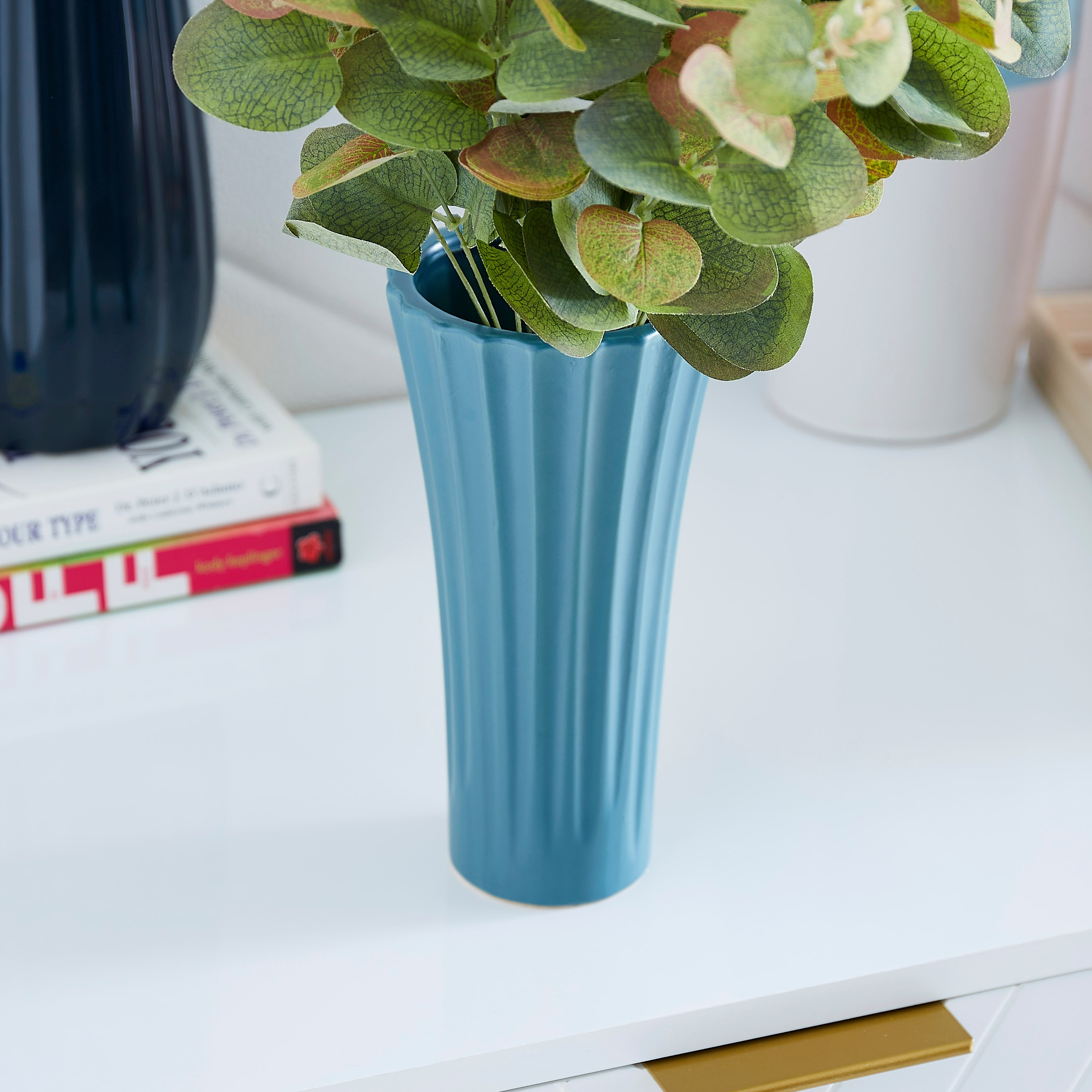 مزهرية مضلعة سيراميك من إميرالد - 10.5x10.5x21 سم-hbxbedroom-decorandaccessories-vases-image-2