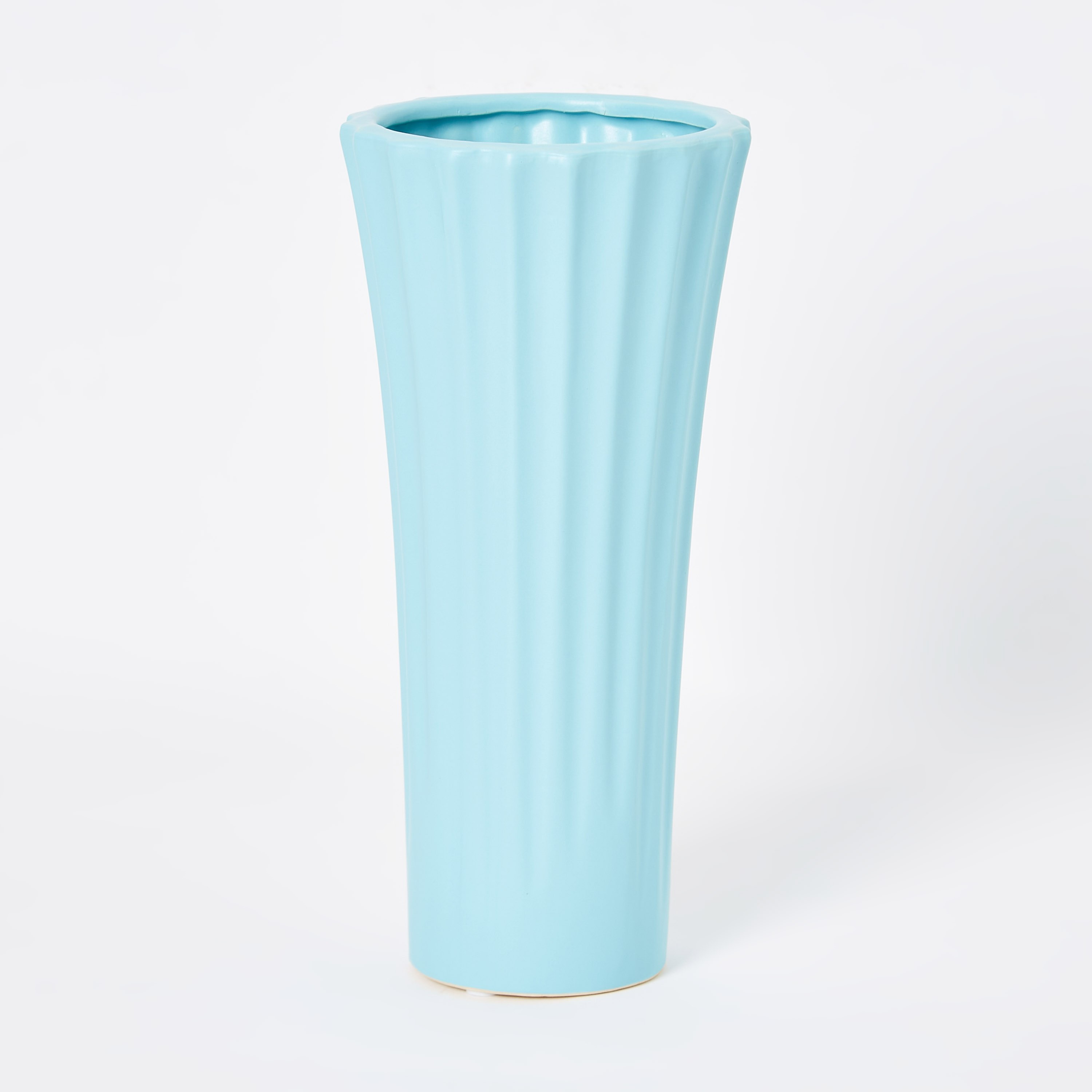 مزهرية زهور سيراميك مضلّعة من اميرالد - 12x12x25.5 سم-hbxbedroom-decorandaccessories-vases-image-5
