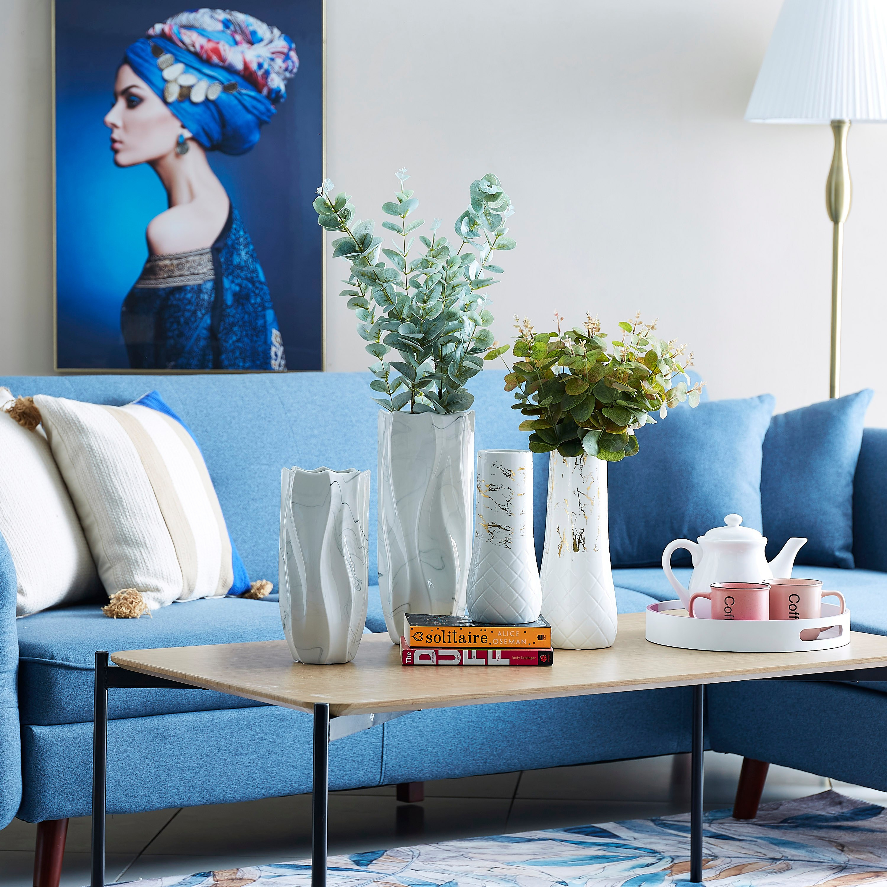 مزهرية رخامية عضوية من السيراميك من إميرالد - 12.5x12.5x27 سم-hbxbedroom-decorandaccessories-vases-image-4