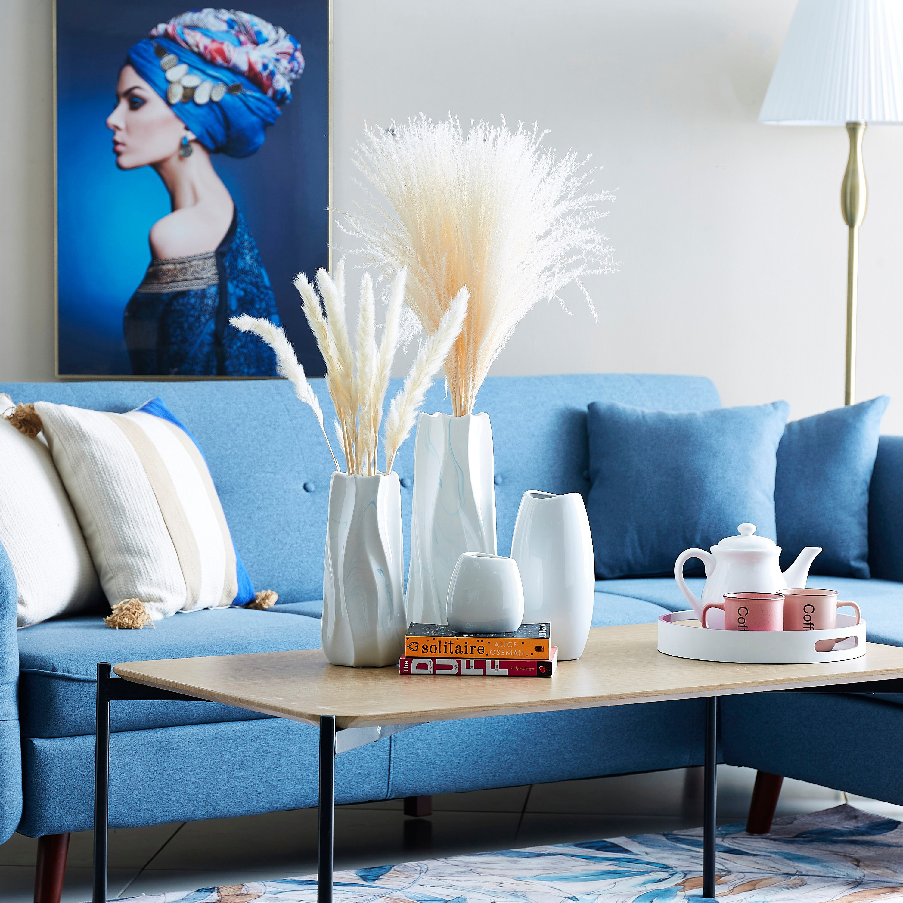 مزهرية رخامية عضوية من السيراميك من إميرالد - 13.5x13.5x34 سم-hbxbedroom-decorandaccessories-vases-image-4
