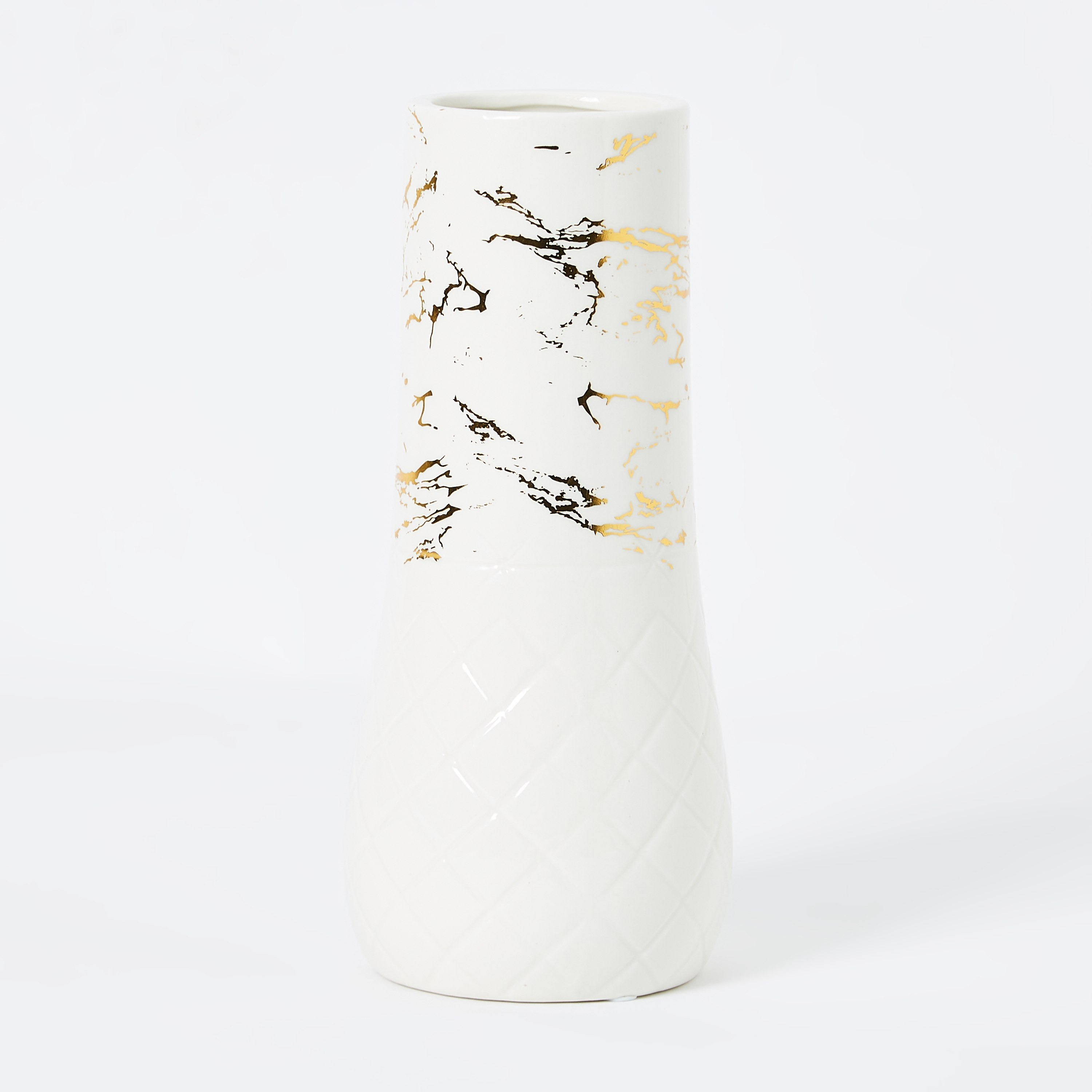 مزهرية سيراميك ذهبية بارزة الملمس من إميرالد - 11x11x24 سم-hbxbedroom-decorandaccessories-vases-image-5