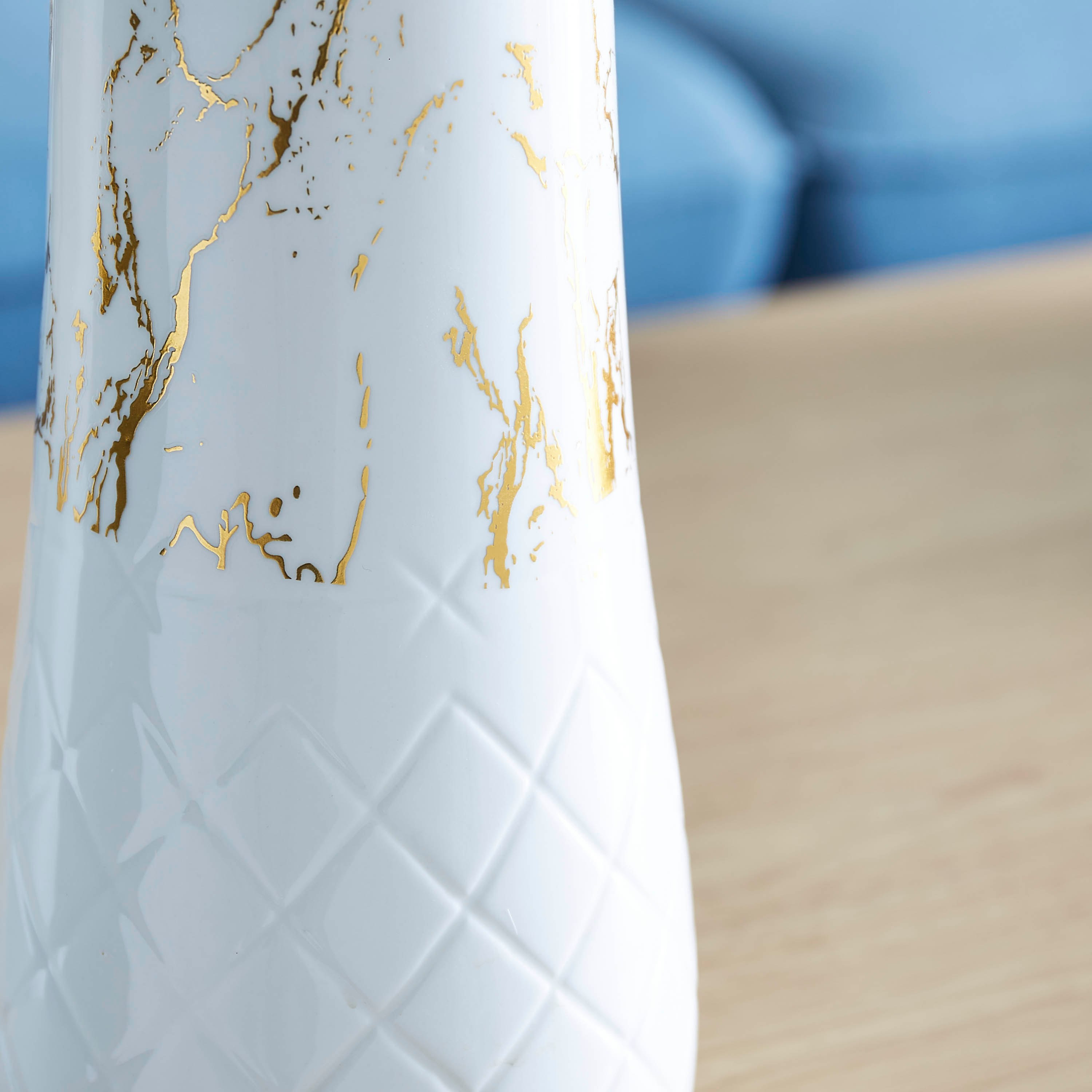مزهرية سيراميك ذهبية بارزة الملمس من إميرالد - 12x12x29 سم-hbxbedroom-decorandaccessories-vases-image-3