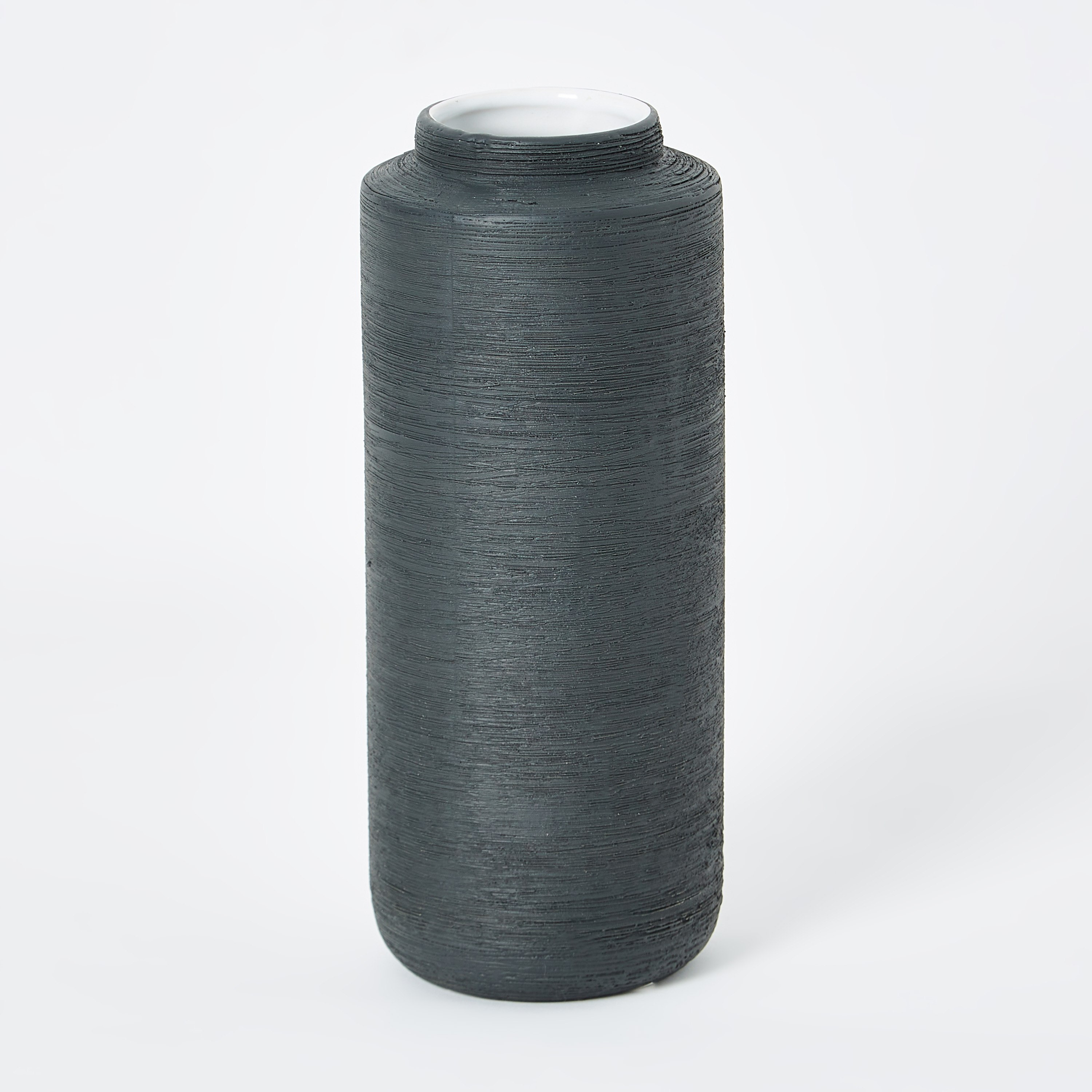 مزهرية سيراميك أسطوانية بارزة الملمس من إميرالد - 10.5x10.5x25 سم-hbxbedroom-decorandaccessories-vases-image-5
