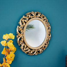 Elvio Decorative Wall Mirror with Swirl Border - 40x5 cms